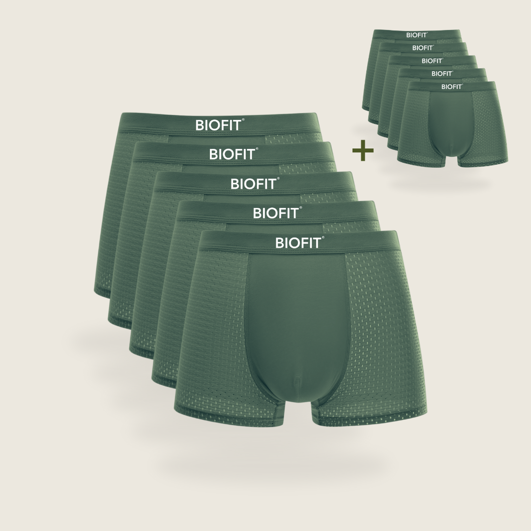BIOFIT® Bambus-Boxershorts 5er-Pack Grün | + 5 GRATIS