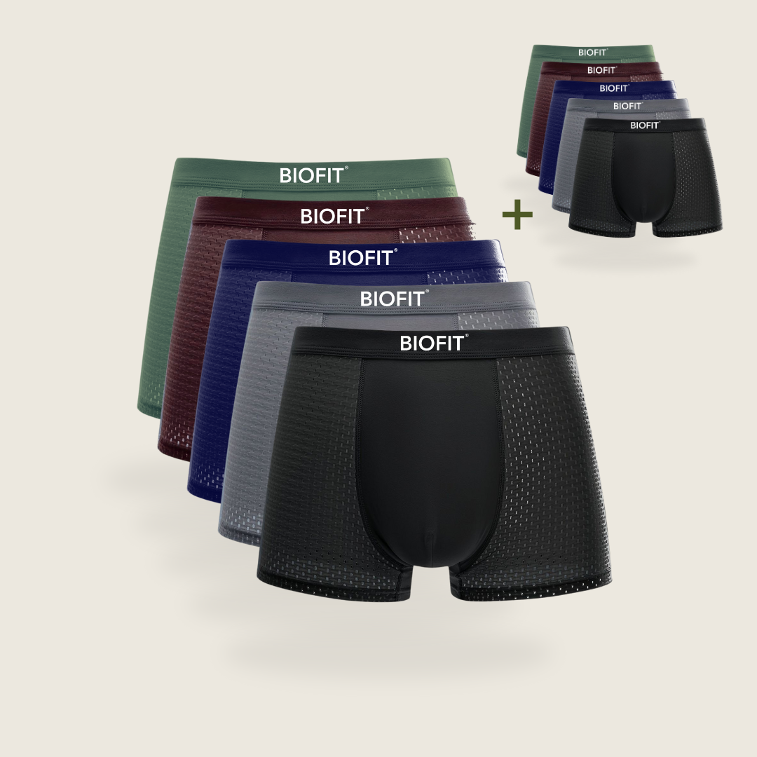 BIOFIT® Bambus-Boxershorts, 5er-Pack, mehrfarbig | + 5 GRATIS