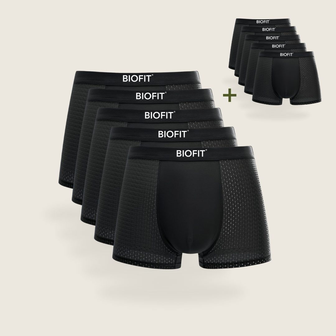 BIOFIT® Bambus-Boxershorts 5er-Pack Schwarz | + 5 GRATIS