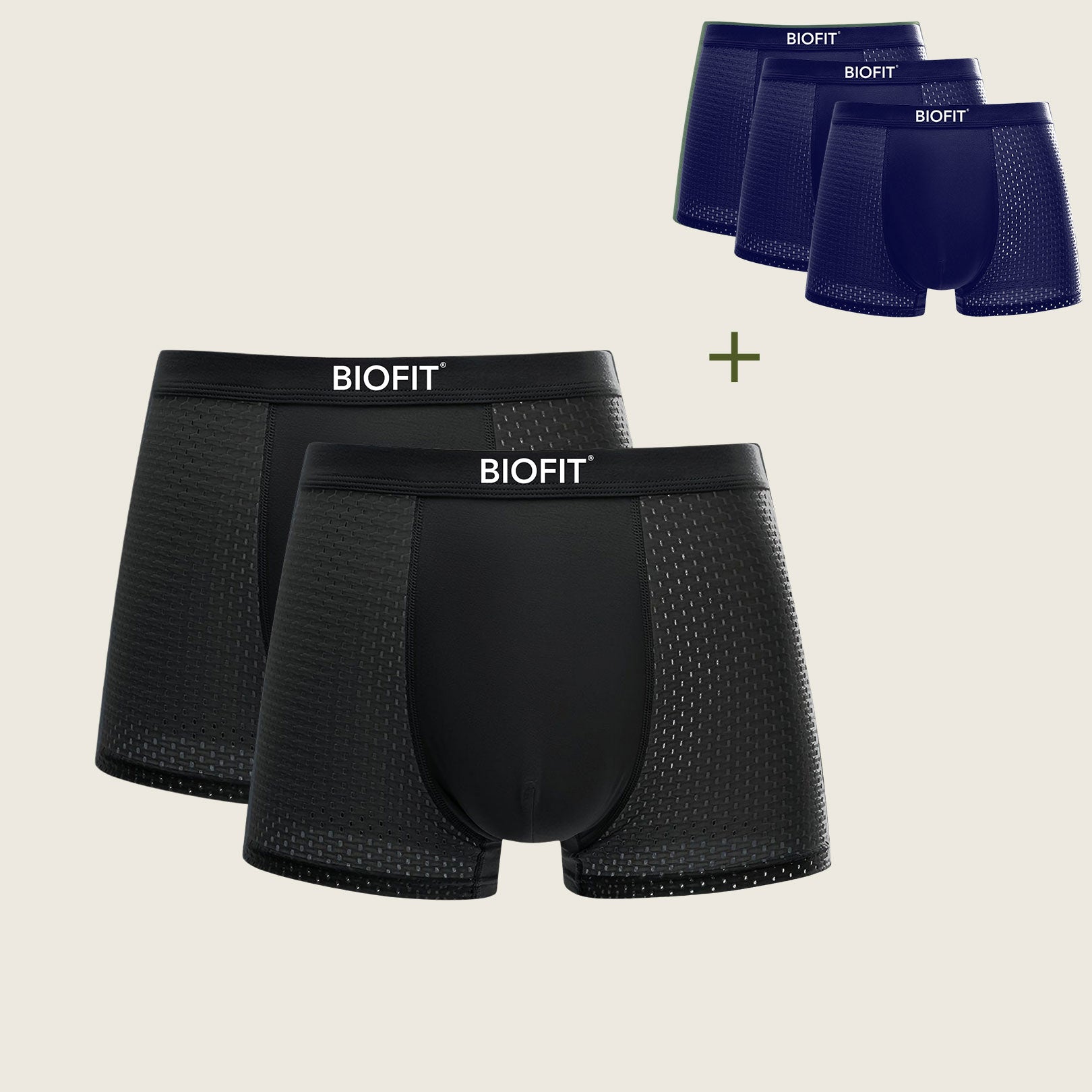 BIOFIT® Bamboo Boxers | Black & Blue