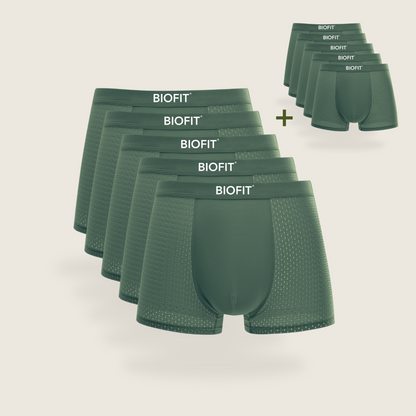 Lot de 5 boxers en bambou BIOFIT® Vert | + 5 GRATUITS