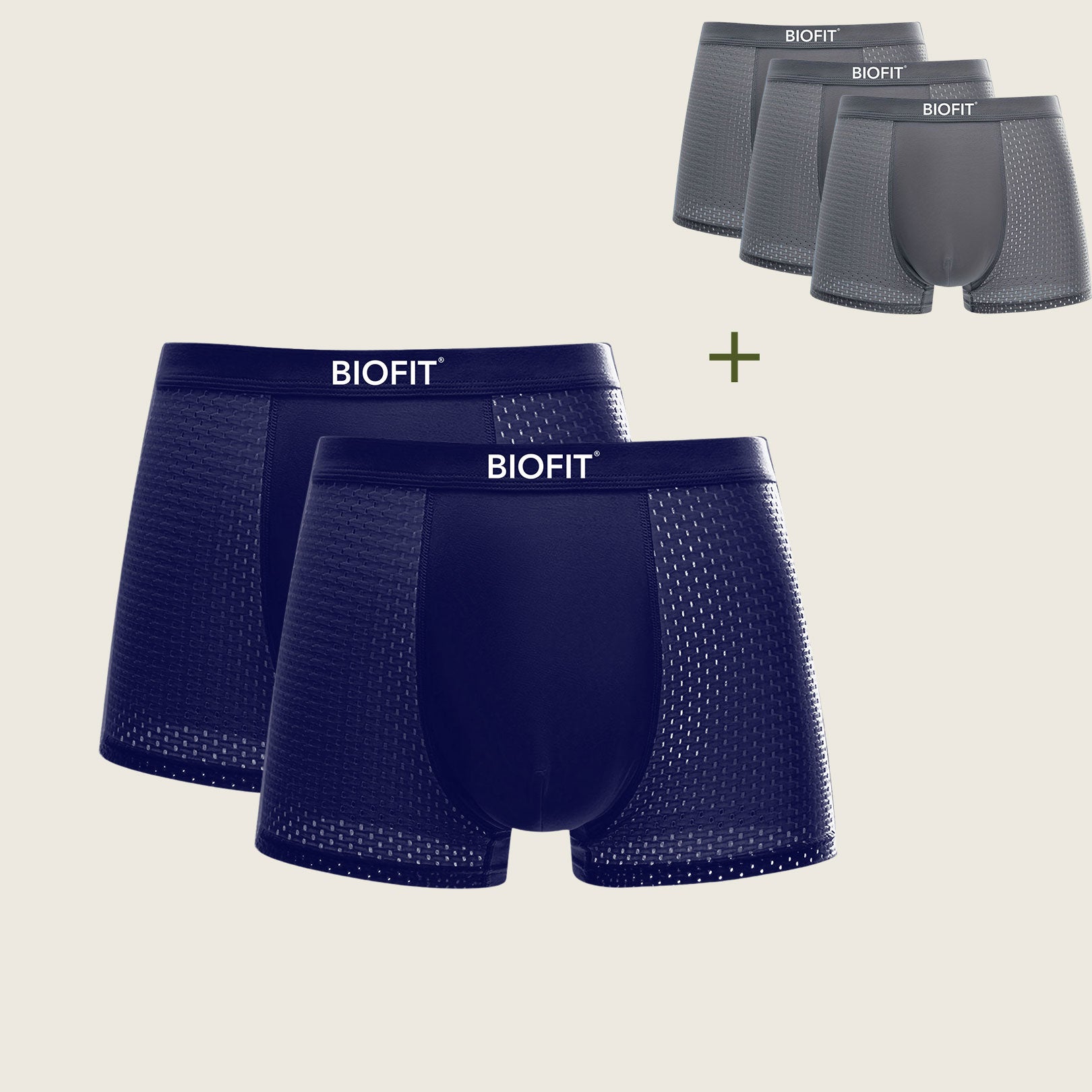 BIOFIT® Bamboo Boxers | Blue & Grey