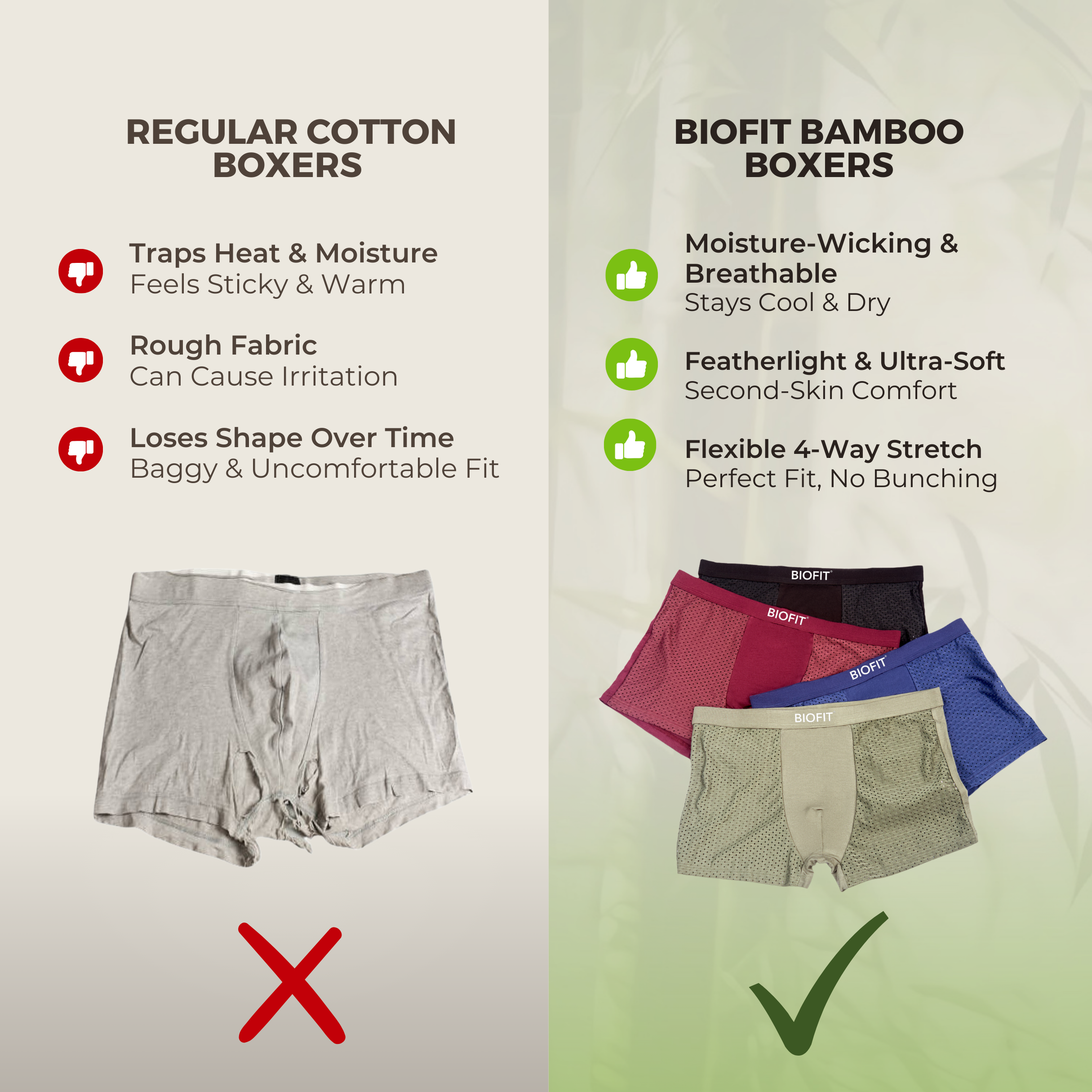 BIOFIT® Bamboo Boxers 5-Pack Multicolor | + 5 FREE